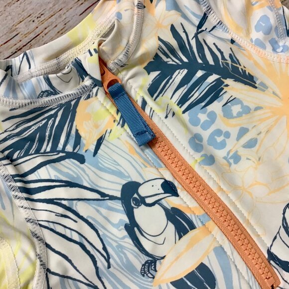 Ruffle Butts Toddler Girls UPF 50+ Short Sleeve Rash Guard Swimsuit Size 2T - Picture 5 of 8